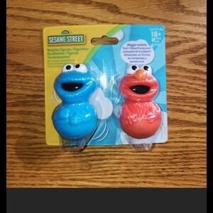 Sesame Street Cookie Monster & Elmo Wobble Toys - Blue & Red
